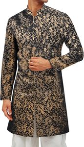 Sherwani en soie de couleur personnalisée en gros, respirant, brodé, saison des mariages, shalwar kameez pakistanais pour hommes, haute qualité 2024 - Product Image 5