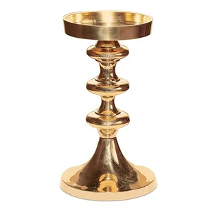 T-light en verre et métal pour la décoration de la fête de Noël Décoration de porte Bougeoir votif de table Finition plaquée or - Product Image 2