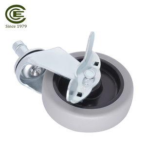 3 Inch PVC Chair <b>Caster</b> with Side Brake and Flat Friction Ring Stem - Product Image 5