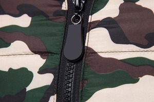 Veste matelassée d'hiver pour homme en toile, col montant, broderie personnalisée OEM de haute qualité, logo frontal - Product Image 3