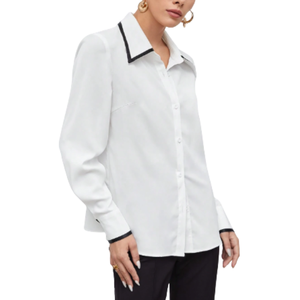 Chemises décontractées à manches longues à motif solide pour femmes nouveautés vêtements tricotés en gros à la mode pour femmes de bureau - Product Image 1