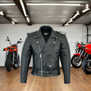 Chaqueta de cuero Premium de alta calidad con logotipo de colores personalizados y diseño 100% cuero puro - Product Image 1