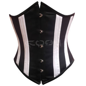 Premium Quality Two Tone Underbust Satin Corset With Busk Closure - Product Image 1