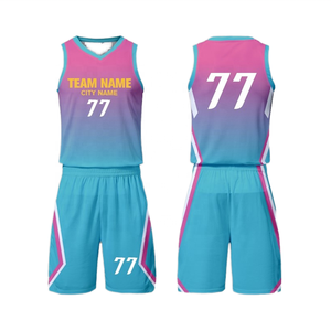 Ensemble de shorts de basket-ball personnalisés en sublimation en gros, respirant, grande taille, concevez le vôtre - Product Image 3