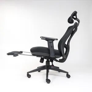 Kursi kantor putar eksekutif ergonomis, sandaran kepala dapat disesuaikan jala punggung tinggi Modern gratis pengiriman
