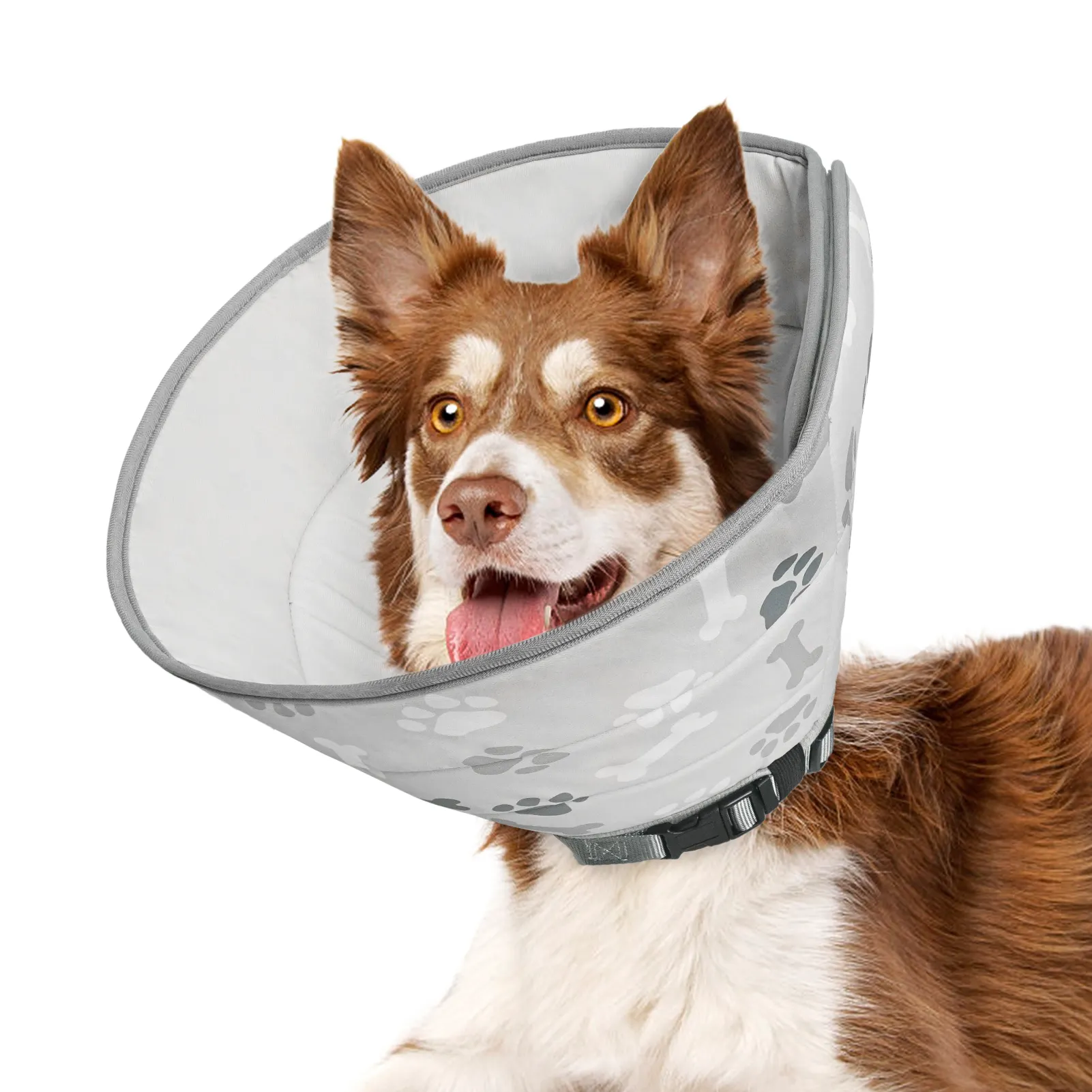 Collar de cono de perro de recuperación suave para mascotas ajustable para después de la cirugía Collar de cono de perro inflable cómodo impermeable
