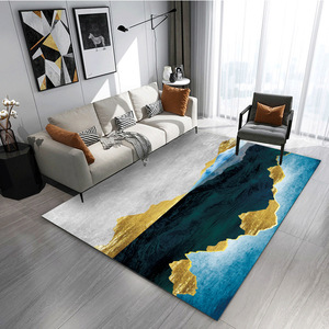 Tapis de sol en polaire cristalline de luxe, extra large, motif abstrait personnalisé, tapis moderne avec support antidérapant pour la maison, pour suite parentale - Product Image 4