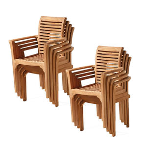 <b>Teak</b> Wood Indonesia Patio <b>Garden</b> Stackable <b>Chairs</b> Outdoor Furniture - Product Image 6
