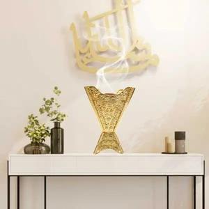 กระถางธูป bukhoor ขนาดใหญ่ทนทานสไตล์อาหรับที่ใส่ถ่านที่เผาถ่านเป็นมิตรกับสิ่งแวดล้อมมีกลิ่นหอมสำหรับตกแต่งบ้านสำนักงาน - Product Image 4