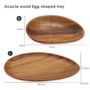 Gran costo Finesse Calidad Textura suave Cálido Natural Acacia Bandeja Plato Cuenco de madera para servir - Product Image 5