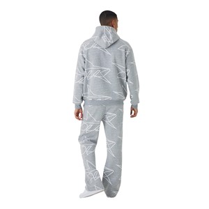 Pantalon de survêtement unisexe à séchage rapide personnalisé Ensemble de sweat à capuche Joggers évasés survêtement deux pièces 100% coton OEM évasé - Product Image 5