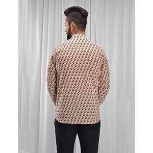 Chemise décontractée 100 % coton imprimée pour homme, motif floral à pois, manches longues, tissu popeline Oxford, chemises habillées ODM tendance - Product Image 3