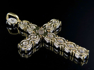 Diamante de moissanita de corte redondo de Hip Hop en colgante religioso de cruz de plata de ley S925 para hombres y mujeres - Product Image 4