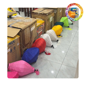 โคมไฟผ้าไหมที่ทนทานจากเวียดนาม | ออกแบบมาสำหรับการตกแต่งทั้งในร่มและกลางแจ้ง | ของตกแต่งกลางฤดูใบไม้ร่วง - Product Image 3