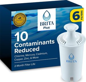 Filtre à eau de rechange Brita Plus, pour pichets et distributeurs, lot de 6 - Product Image 1