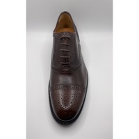 Chaussures Oxford en cuir pour homme, fabriquées à la main, semi-brogues, à lacets, toutes saisons, fabriquées en Italie