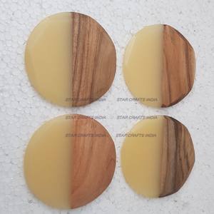 Posavasos modernos de fábrica al por mayor de alta calidad 10 cm Blanco y Madera mejores posavasos para bebidas para stand y venta - Product Image 6