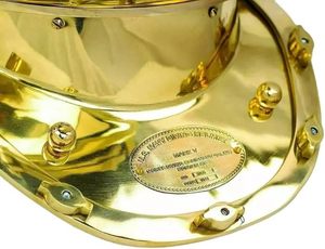 Casco de Buceo Antiguo de Latón de 18 Pulgadas, Casco de Buceo Clásico de la Marina de los Estados Unidos, Modelo Mark V, Dorado - Product Image 4