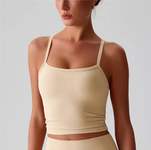 Compression U-cou Crop Running Débardeurs Doux Léger Soutien Sportswear Plus La Taille Logo Personnalisé Sexy Top Porte - Product Image 6