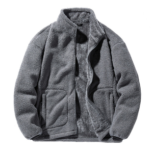Veste d'hiver en polaire Sherpa unie style Streetwear, sweat à capuche chaud et zippé, manteau épais et décontracté, mode personnalisée, fabricant OEM - Product Image 2