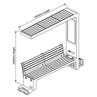 Banc solaire intelligent YUBANG, station de recharge publique extérieure avec WiFi Bluetooth - Mobilier de parc en acier inoxydable robuste
