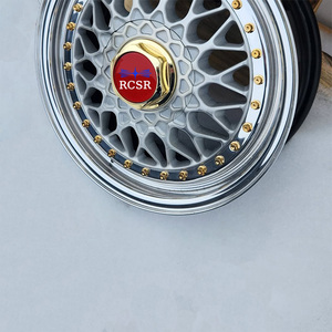 Roda Forjada RCSR Personalizada de 1 Peça com Múltiplos Raios, Estilo AAS, Face Dourada e Borda Prateada Escovada para BMW E30 G20 G30 AUDI A4 B8 - Product Image 3