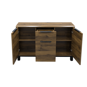 Modern Wooden <b>Sideboard</b> with Drawers and Storage Shelves for Living Room Home Furniture Minimalist Design Metal Handles - Product Image 4