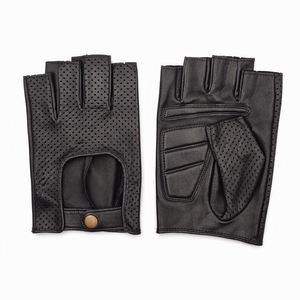 Guantes de Ciclismo de Cuero para Hombre Hambridge, Malla Perforada con Cierre de Presión - Product Image 4