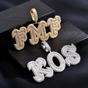 Colgante de moissanita VVS, colgante de diamante personalizado, diseño de letras, colgantes y dijes finos, joyería fina de diamantes para hombres de Hip-Hop Iced Out - Product Image 2