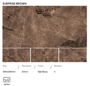 Azulejos de Porcelana Esmaltada Linum Surprise Marrón 600x1200mm, Formato Grande, Aspecto Mármol, Antideslizante para Uso en Exteriores y Salas de Estar - Product Image 5