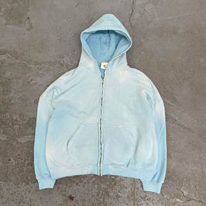 Sweats à capuche vintage surdimensionnés brodés à logo personnalisé pour hommes en coton vieilli lourd pour hommes - Product Image 6