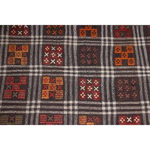 2x8.1 ft Turkish Rug, Kilim Rug, <b>Brown</b> Floral Rug <b>Wool</b> - Product Image 4
