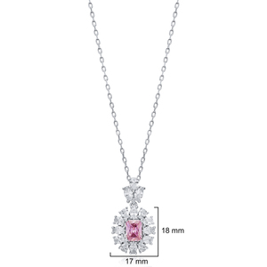 Rectangle Rose CZ Pierre Fleur Conception 925 Argent Charme Collier Turc Fabriqué À La Main En Gros Bijoux - Product Image 2