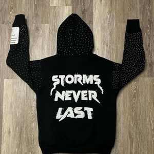 High Quality Distressed Embroidery Winter Men's Fleece <b>Thermal</b> <b>Hoodies</b> OEM Cotton Blended Breathable Best Selling - Product Image 2