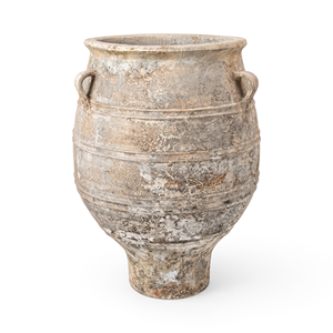 Grand vase de sol en terre cuite à l'orifice fin, poterie décorative - Product Image 1