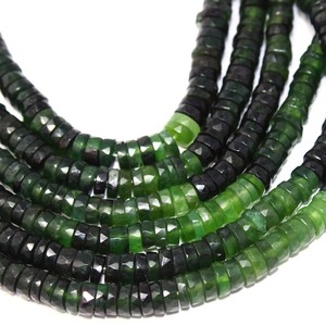 Cuentas de neumáticos Heishi facetadas de Aventurina verde Natural sombreada, cuentas de Aventurina de 5-6mm para fabricación de joyas del fabricante indio 16" - Product Image 1