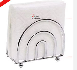 Servilletero de diseño de aluminio y metal con acabado dorado de aspecto real para restaurante y bar de hotel - Product Image 3