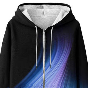 Vente en gros de sweat-shirts à capuche zippés pour femmes, personnalisés, bleu néon, style streetwear, haute qualité, poches kangourou sur le devant, séchage rapide - Product Image 4