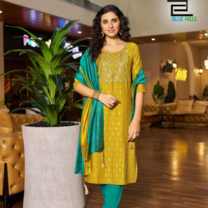 ชุดเดรสเคอร์ติแบบชาวเคอร์ติปักลายแนวพื้นเมืองพร้อมลายชุดทำงานอินเดียและปากีสถานชุดเดรสซาลาร์คามีซ - Product Image 5