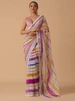 Sarees georgette à broderie florale complexe et bandanas ethniques nouvelle collection avec motif floral