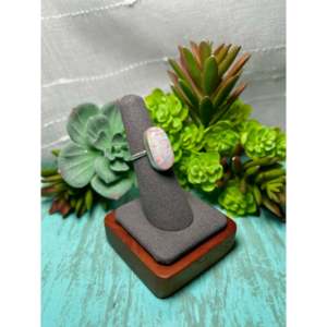 Navajo-<b>Crafted</b> Opal and Sterling Silver Ring Size 6 Cultural Collectible Jewelry - Product Image 2