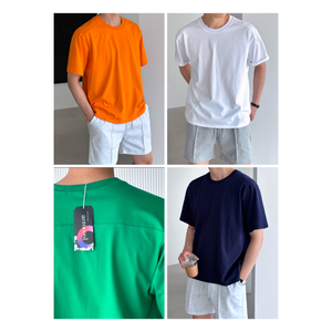 Camisetas para hombre, camiseta de corte y costura Premium, camiseta Overfit de secado rápido con refrigeración de 5 colores, ropa de calle de tela suave holgada para mujer, Top H0017 - Product Image 3