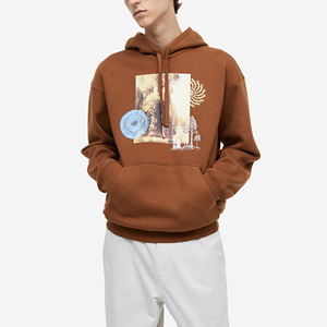 OEM personalizado sudaderas con capucha de invierno de los hombres de alta calidad de peso pesado liso de lana Logo serigrafiado de algodón de gran tamaño de la tela de suministro tipo ODM - Product Image 1