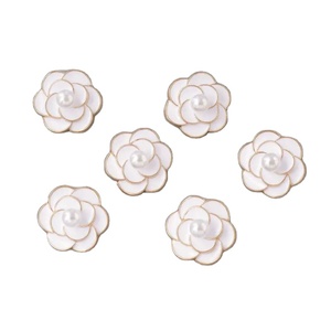 Couvertures de boutons en alliage de Zinc camélia en émail exquis <span class=keywords><strong>pour</strong></span> femmes chemise vêtement perle <span class=keywords><strong>bouton</strong></span> Clip bijou accessoires ornement - Product Image 1