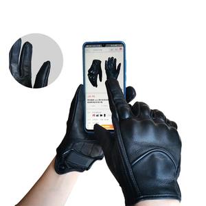 Gants de moto de course imperméables en cuir respirant avec écran tactile pour le sport, le cyclisme / course de moto personnalisée - Product Image 4