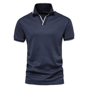 2025 New Summer Polo <b>Shirt</b> Comfortable Product Best Supplier Newest V Neck Solid Printed Cotton Knit Large Size <b>Men's</b> Polo <b>Shirt</b> - Product Image 1