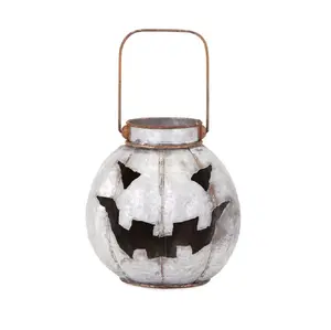 Halloween Silver Handcrafted For Party And Garden Decoration Jack-O'-Lantern Table Decorative Items