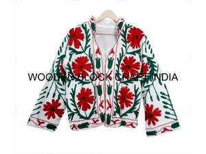 เสื้อแจ็คเก็ตงานปาร์ตี้ฤดูใบไม้ผลิ งานฝีมือสวยงามสำหรับผู้หญิง ผ้าลายเป็ด ปักลายดอกไม้แบบซูซานี ไซส์ฟรี ใส่ได้ทั้งฤดูหนาวและฤดูใบไม้ผลิ รุ่นใหม่มาแรง - Product Image 6