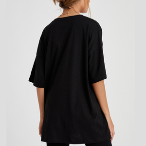 180gsm ผ้าฝ้าย100% โลโก้ที่กำหนดเองพิมพ์ว่างเปล่าเสื้อยืดขายส่งธรรมดาผู้หญิงเสื้อยืด - Product Image 3