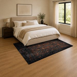 Tapis RUGS DEPOT LXDP-1004, tapis d'appoint en chenille noir charbon, style oriental traditionnel, imprimé numériquement, lavable en machine, antidérapant, vente en gros - Product Image 3